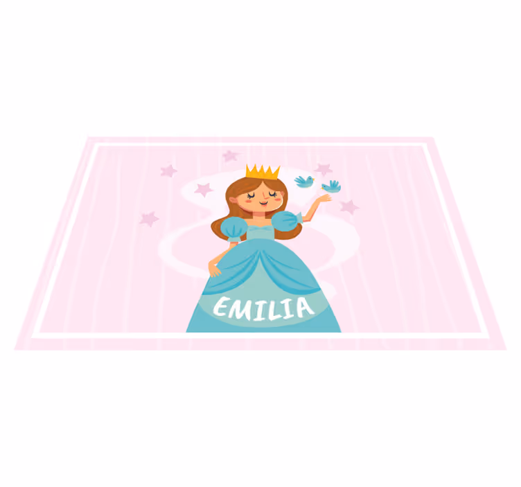 Cute princess with stars and birds placemats - TenStickers
