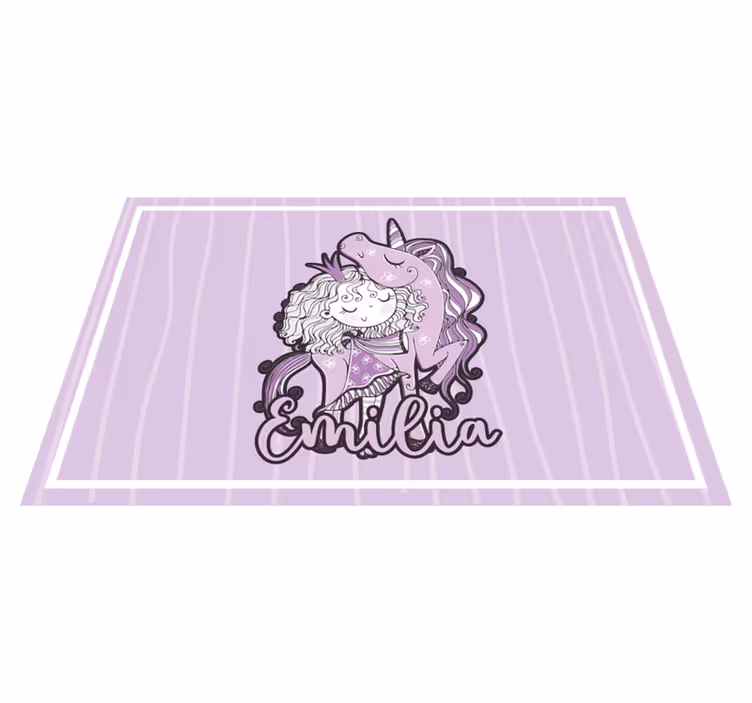 Children placemat cute unicorn hug - TenStickers
