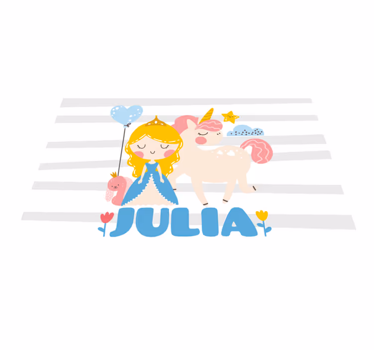 Cartoon princess and unicorn placemats - TenStickers