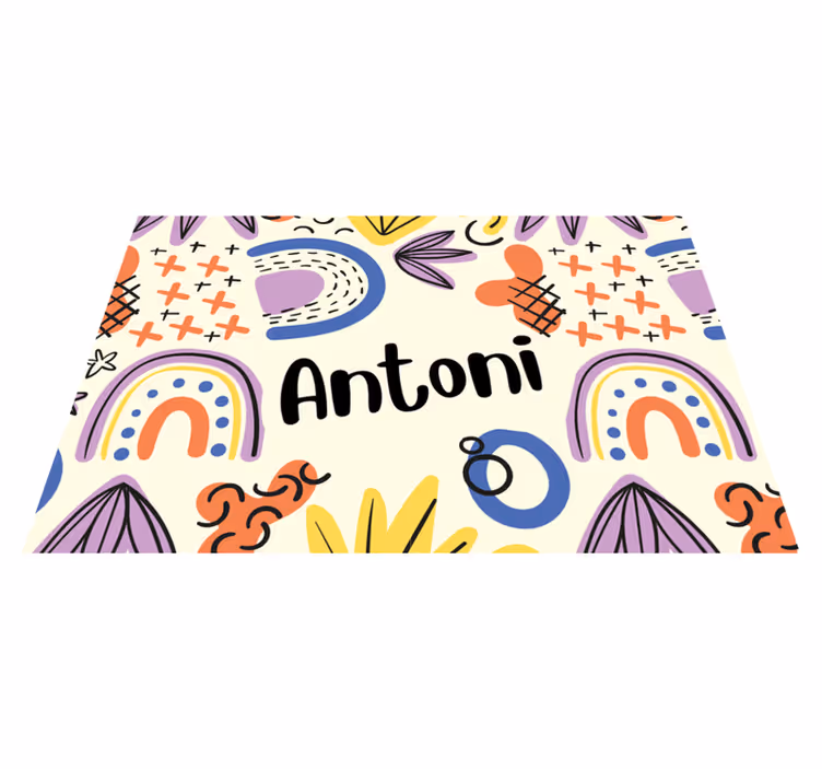 Children placemat with colorful name designs - TenStickers