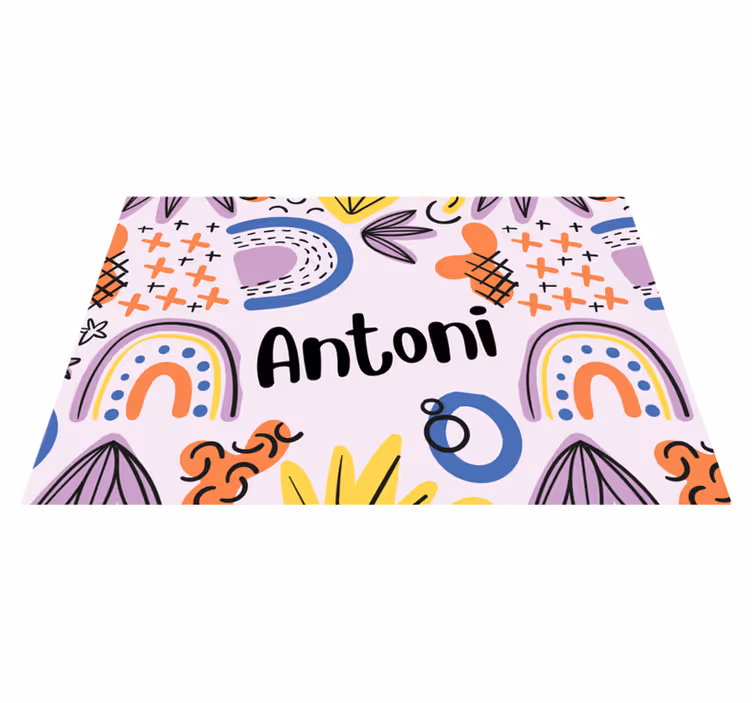 Children placemat with vibrant rainbow designs - TenStickers