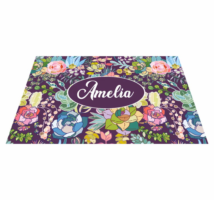 Personalisable placemat floral custom art - TenStickers