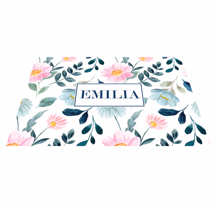 Flowers and leaves personalised place mat - TenStickers