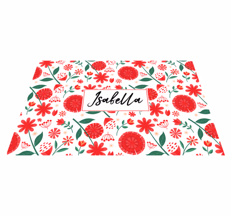 Personalisable placemat floral name design - TenStickers