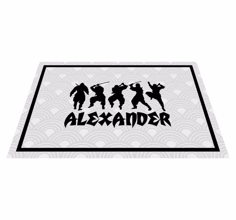 Personalisable placemat ninja warrior silhouettes - TenStickers