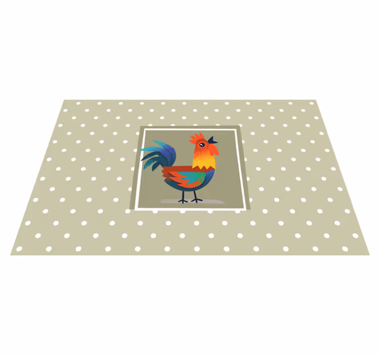 Children placemat featuring colorful rooster art - TenStickers