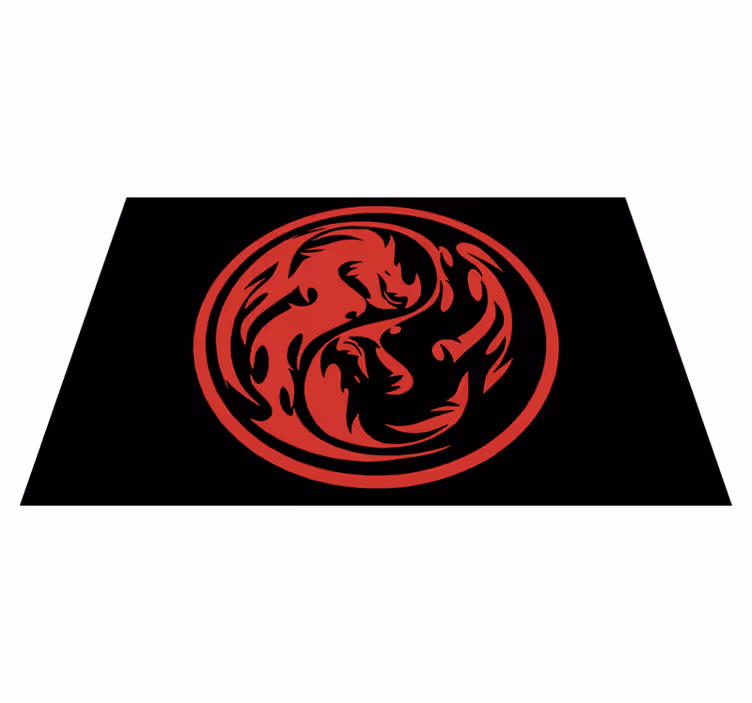 Black and Red Dragon Yin Yang modern placemats - TenStickers