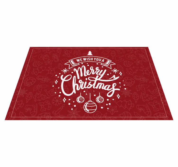 Red holiday greeting Christmas placemat - TenStickers