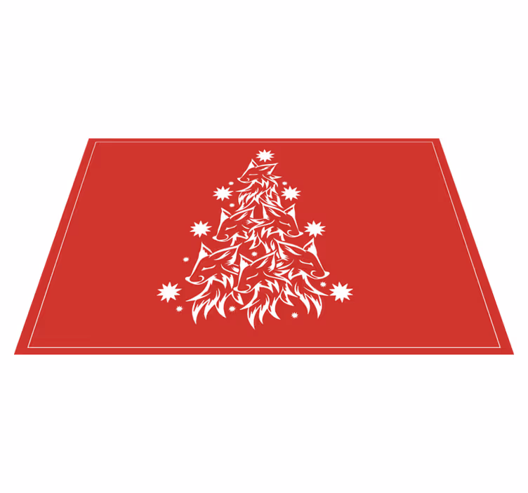 Christmas placemat with stylized fox tree design - TenStickers