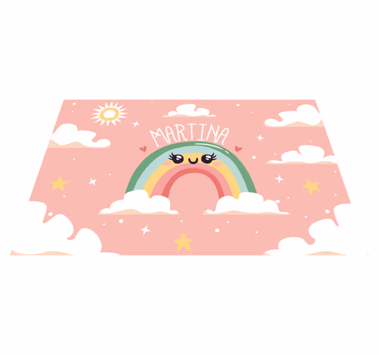 Children placemat cheerful rainbow scene - TenStickers