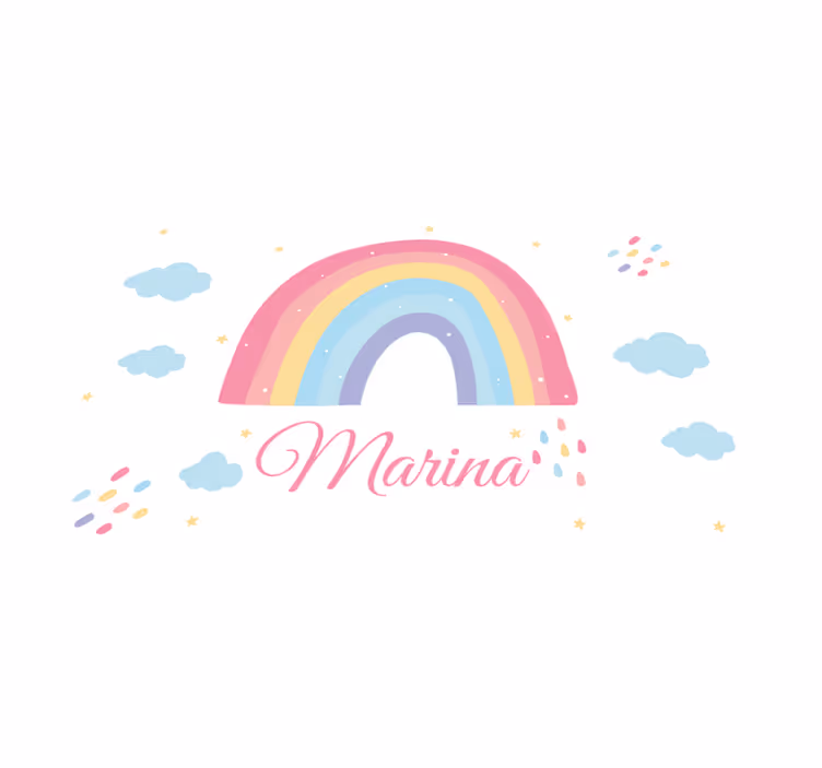Cute rainbow and cloud in pastel placemats - TenStickers