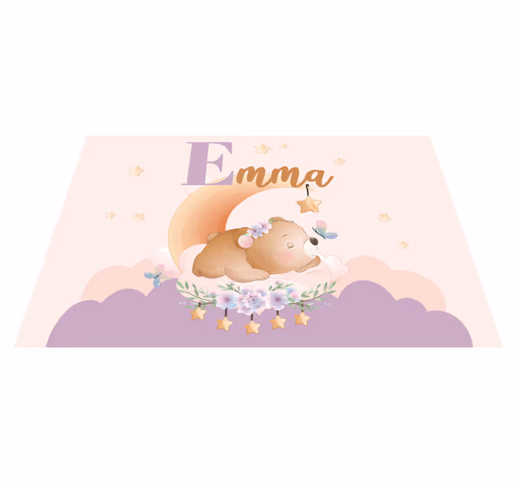 Children placemat sleeping bear with stars - TenStickers