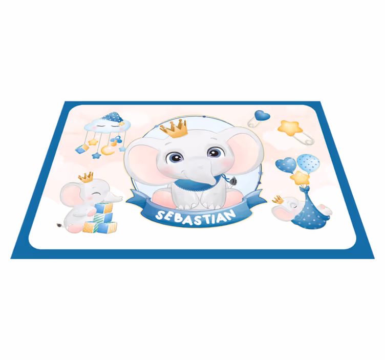 Children placemat with adorable elephant design - TenStickers