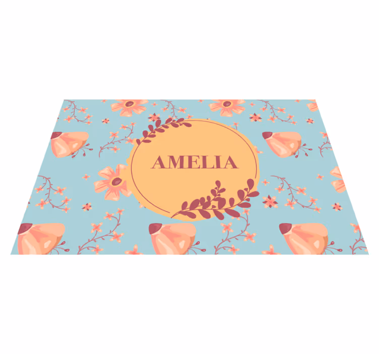 Personalizable placemat botanical personalized name - TenStickers