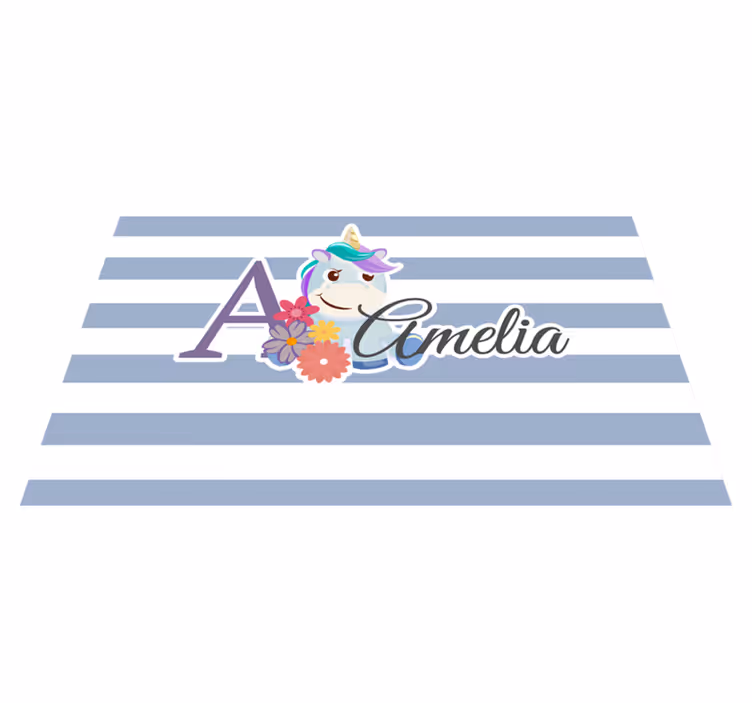 Children placemat unicorn name design - TenStickers