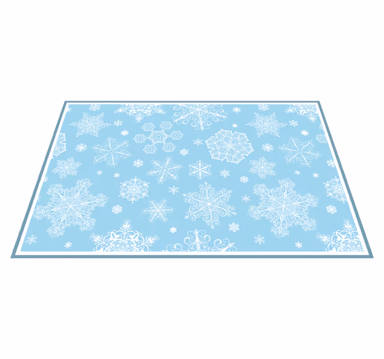 White snowflakes on blue Christmas placemats - TenStickers