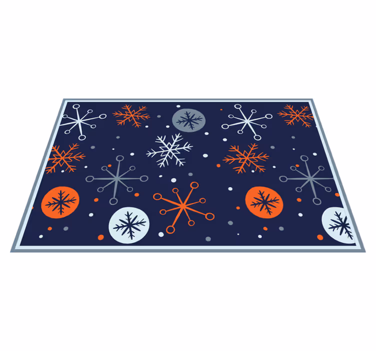 Blue and orange snowflakes Christmas placemats - TenStickers