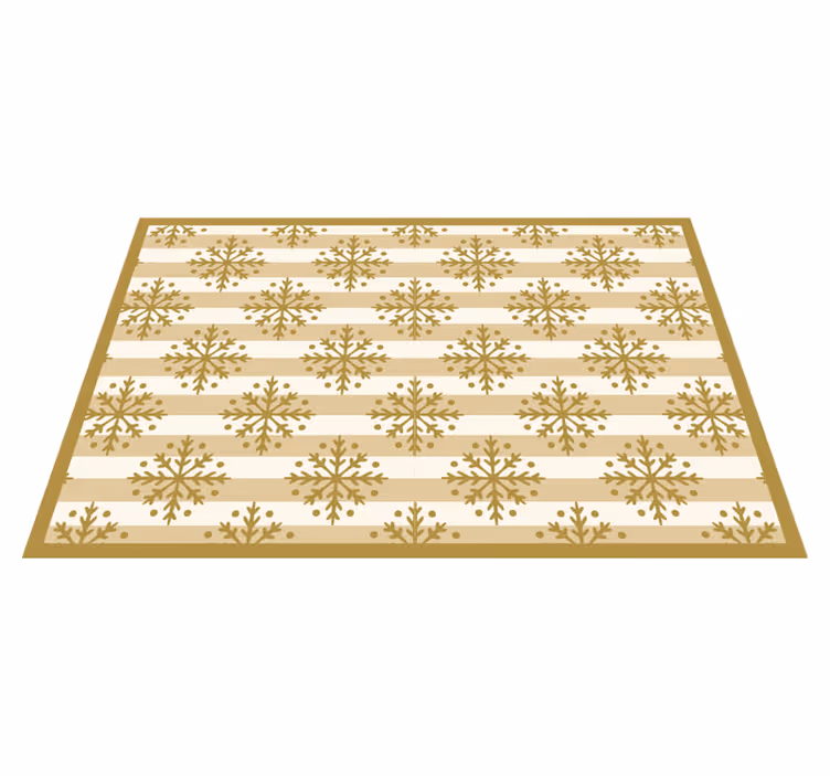 Gold snowflakes and stripes Christmas placemats - TenStickers