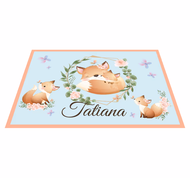 Children placemat cute fox family - TenStickers