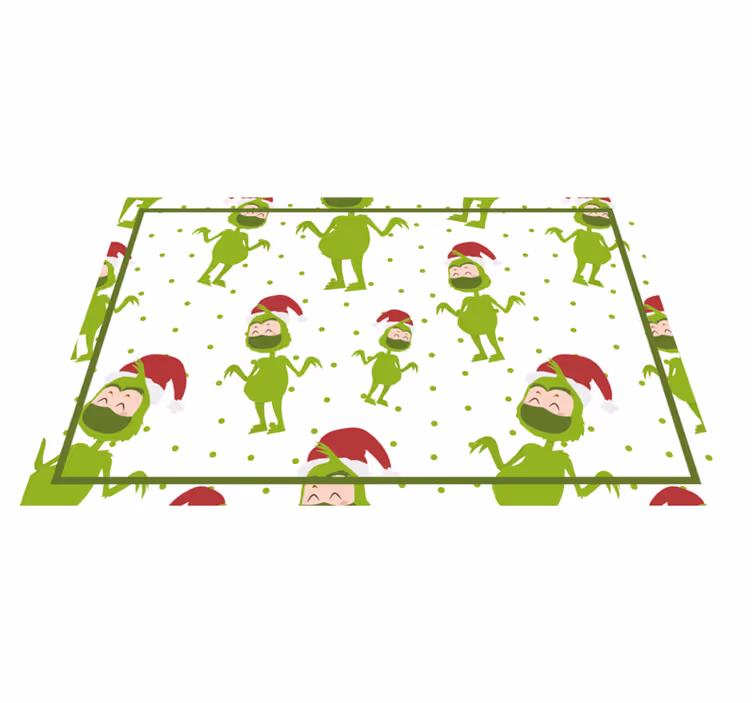 Christmas placemat featuring cheerful grinch characters - TenStickers