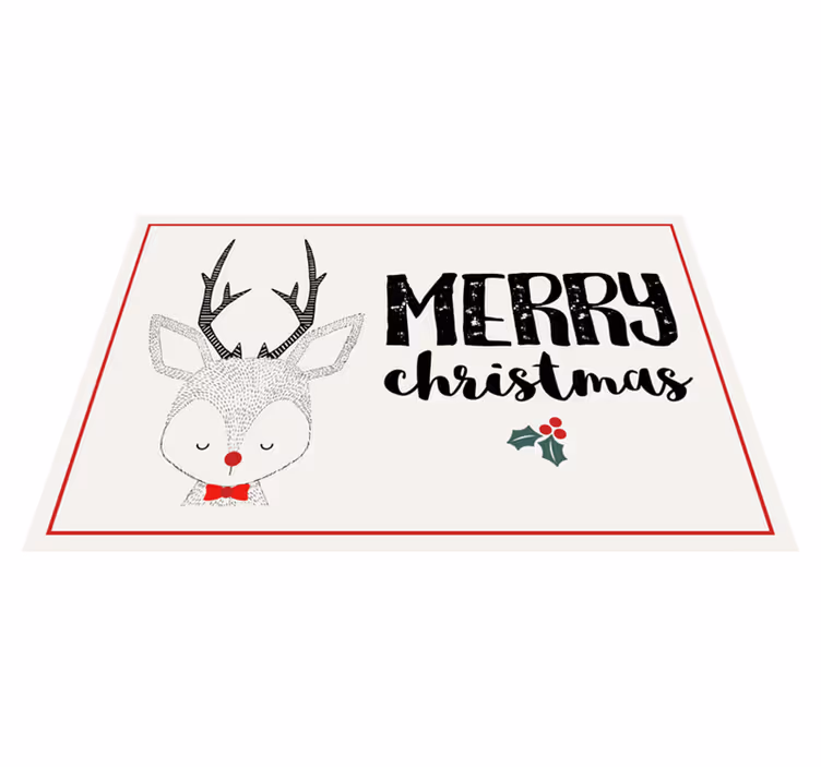 Christmas placemat merry reindeer design - TenStickers