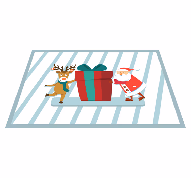 Christmas placemat santa and reindeer gift set - TenStickers