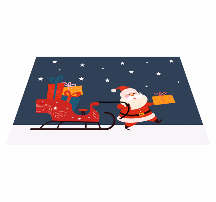 Christmas placemat santa sleigh presents - TenStickers