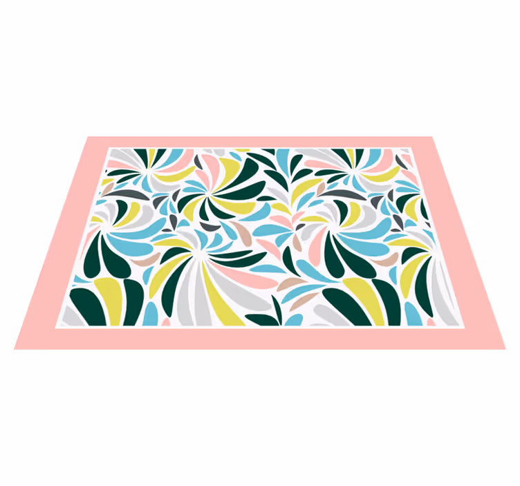 Chained colored feathers modern placemats - TenStickers