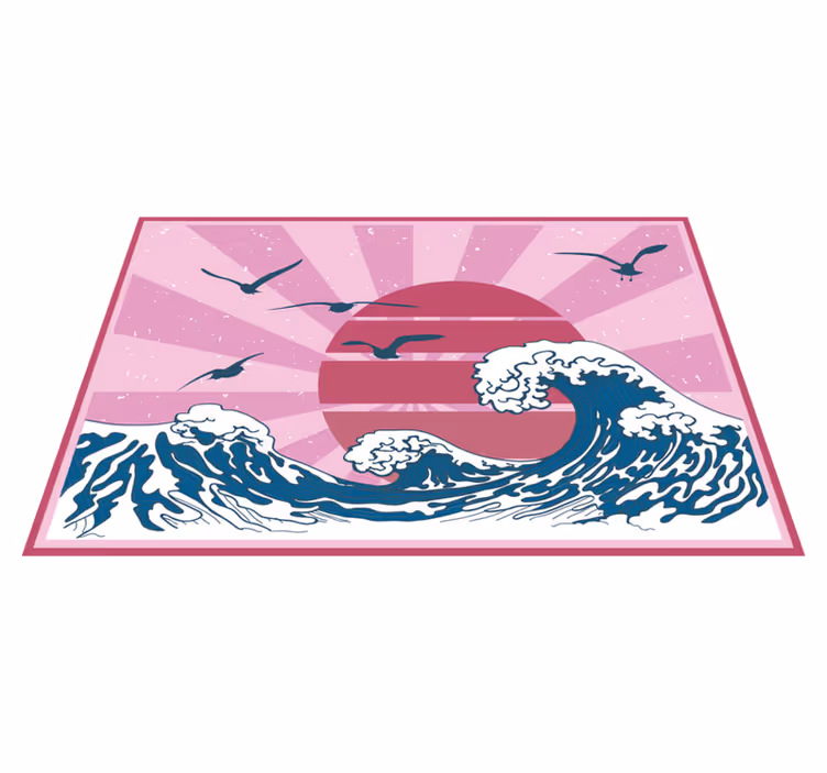 Modern placemat waves and sun - TenStickers