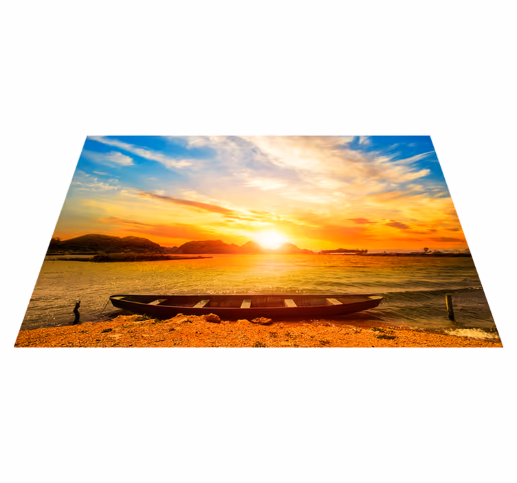Modern placemat sunset over river - TenStickers