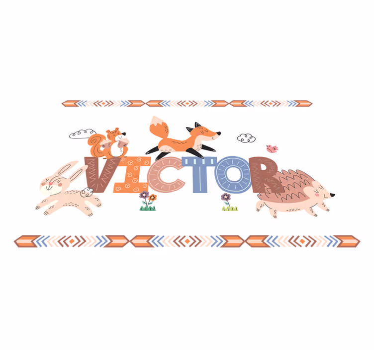 Children placemat animal friends gathering - TenStickers