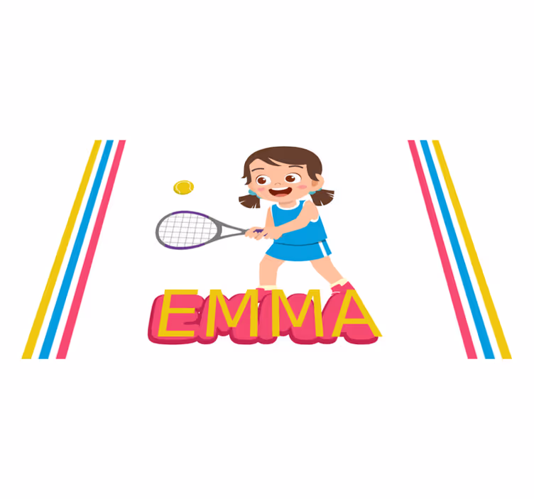 Happy tennis player children placemat - TenStickers