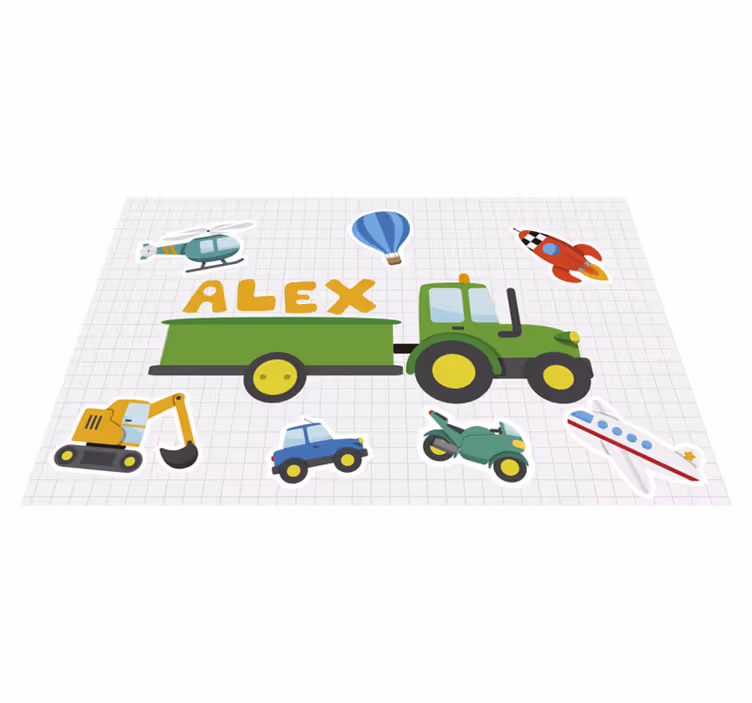 Different cartoon transport placemats - TenStickers