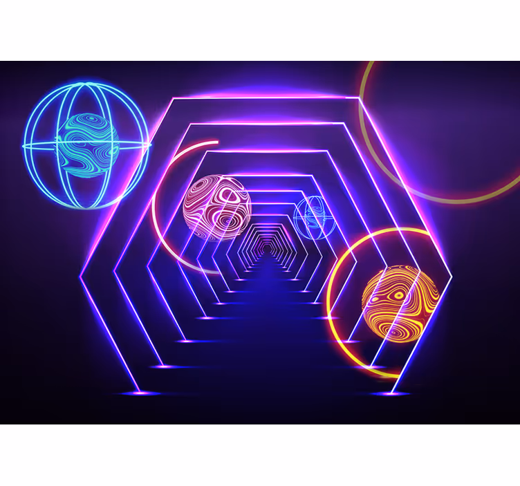 Balls in a tunel Abstract Wall Murals - TenStickers