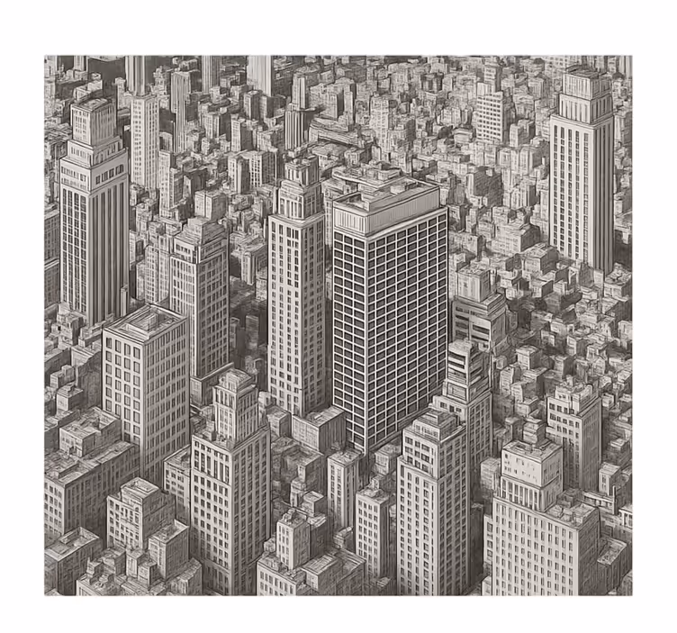 Black and white overview teenage wall mural - TenStickers