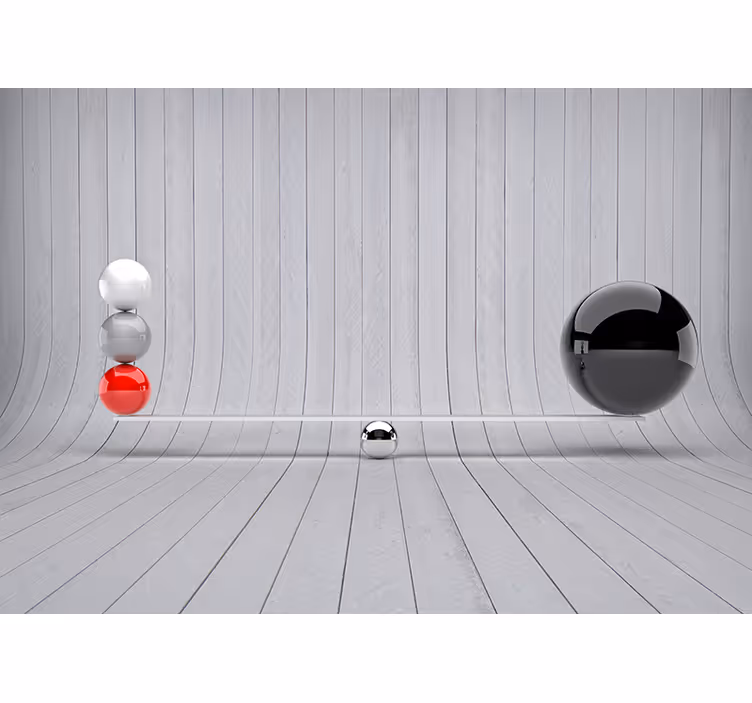 Wooden plank texture with balls 3d wallpaper - TenStickers