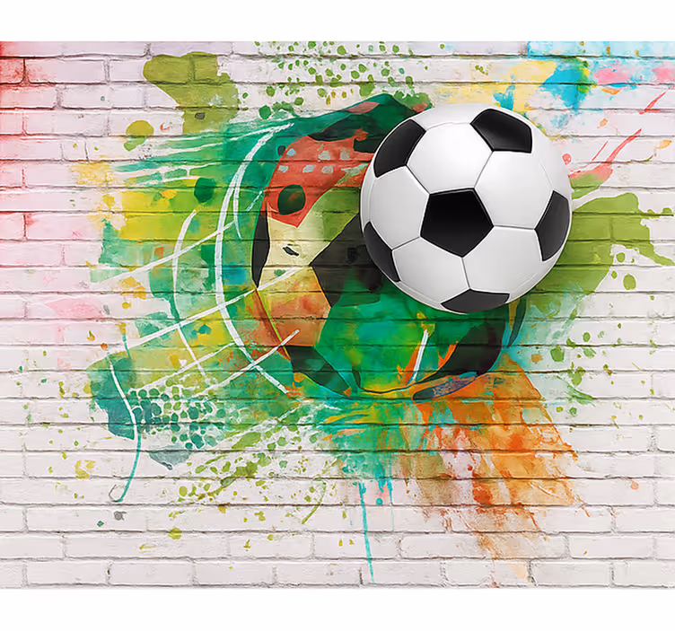 Multicolor football ball teenage wall mural - TenStickers