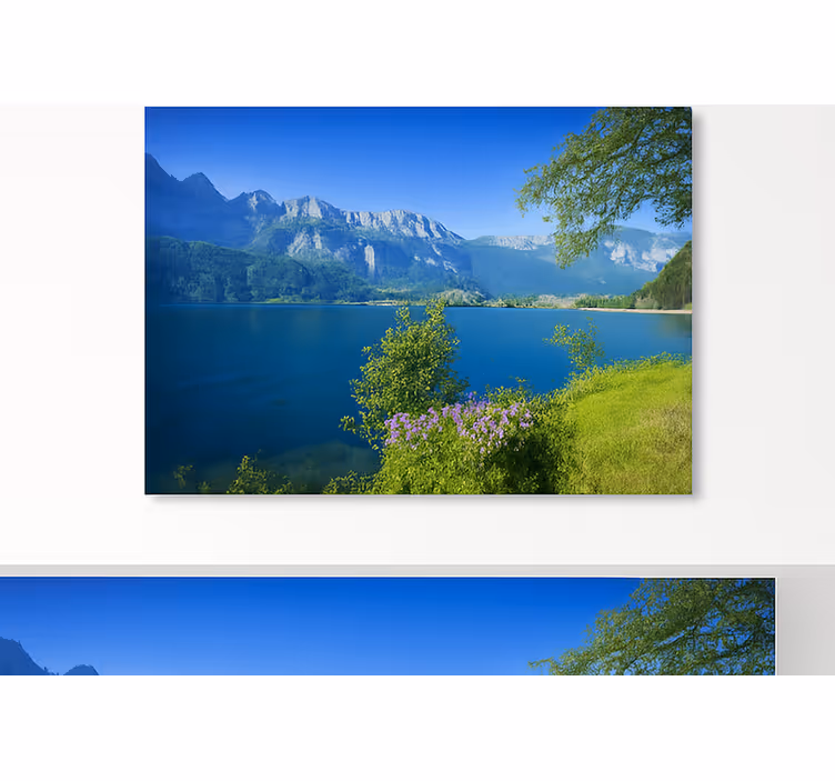 Mountain Lake Tranquility mountain wall mural - TenStickers