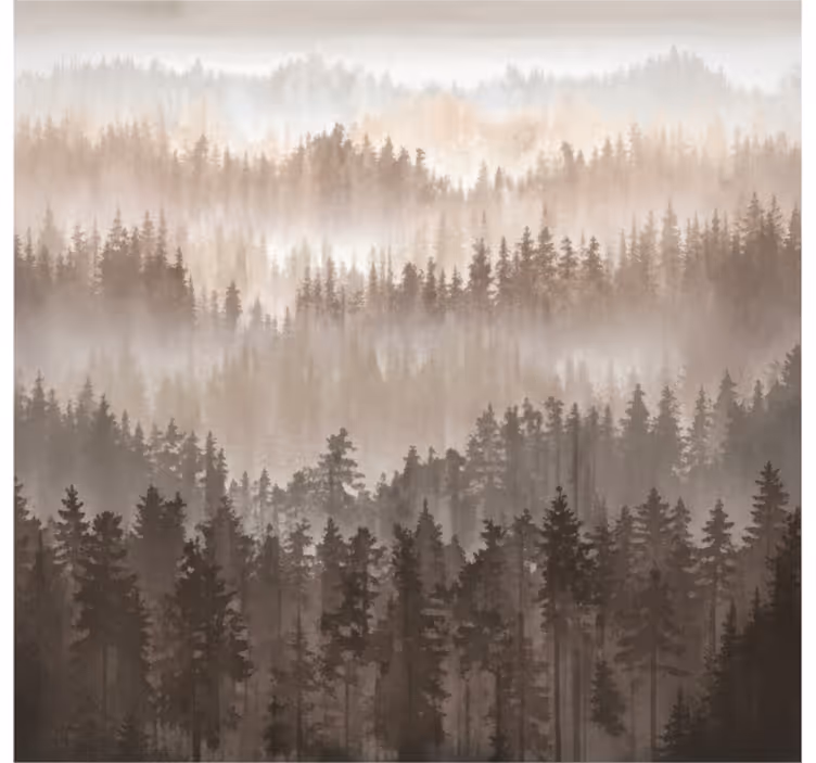 Landscape mural wooden forest layers - TenStickers