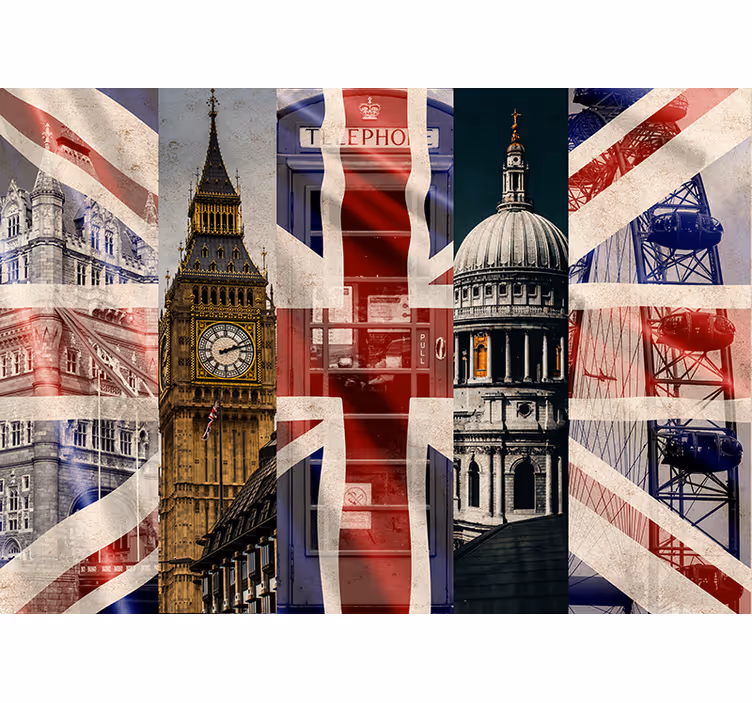 Union Jack London wall mural - TenStickers