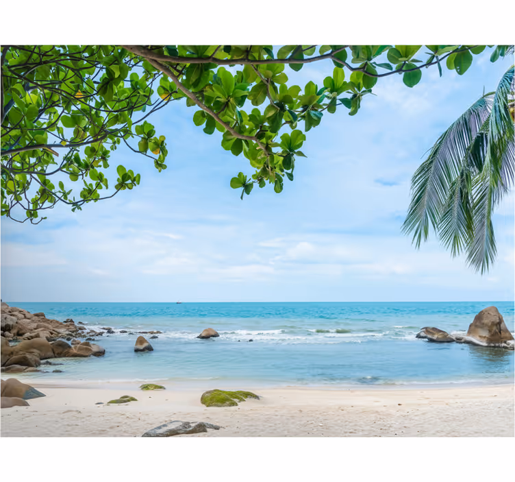 Bathroom mural tropical beach scene - TenStickers