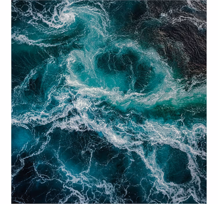 Bathroom mural deep ocean wave design - TenStickers