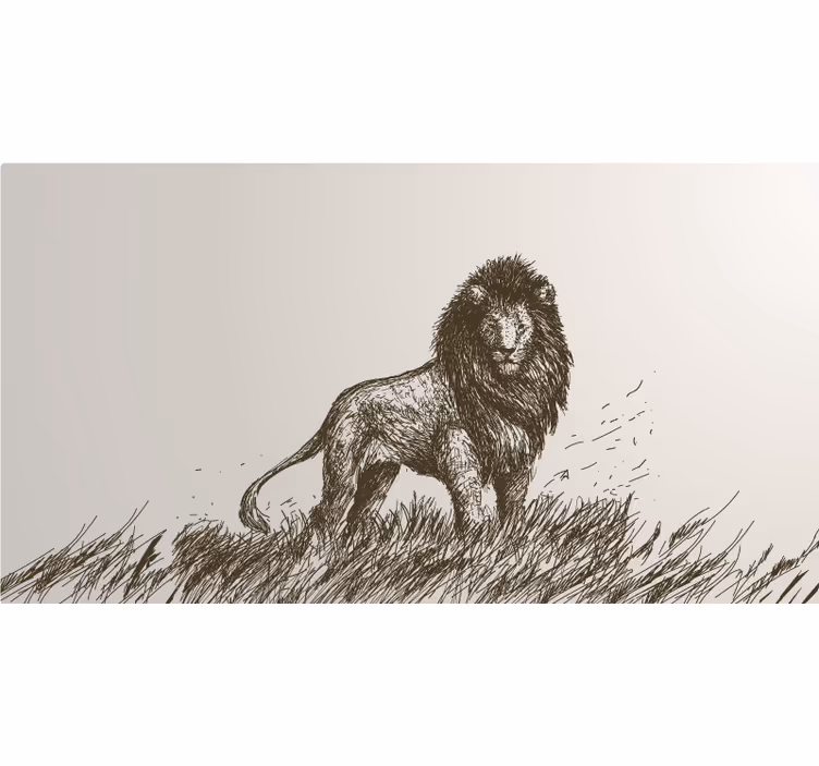Africa wall mural realistic lion - TenStickers