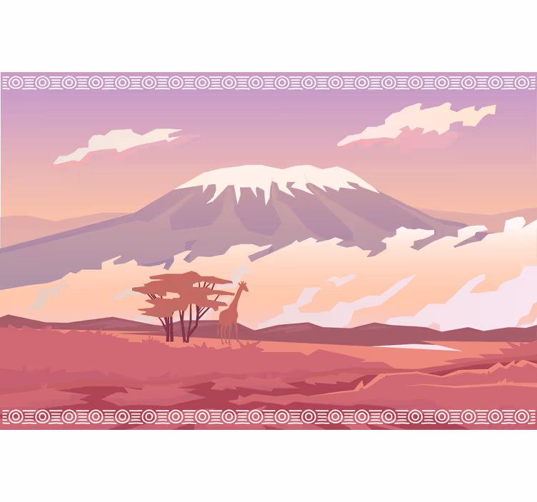 Africa wall mural kilimanjaro mountain scene - TenStickers