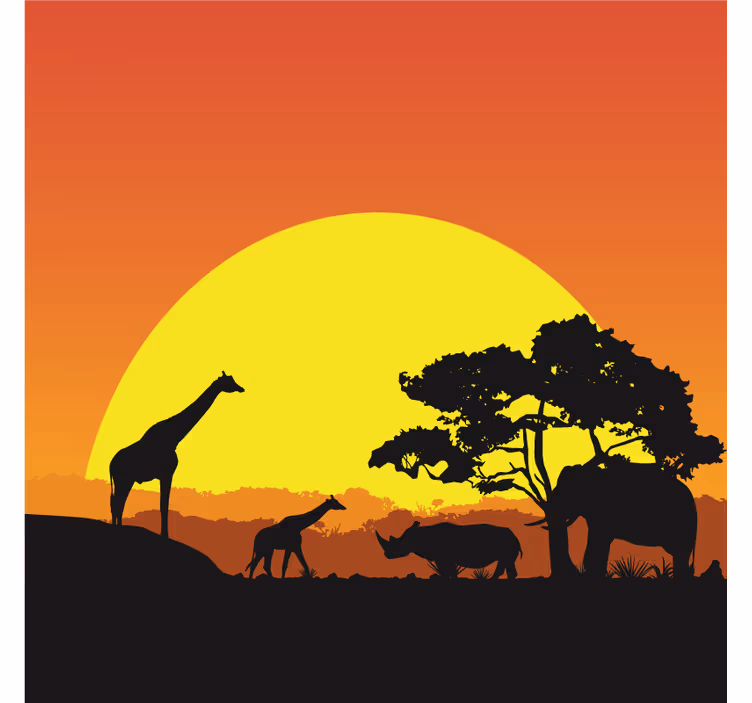 Africa wall mural african savannah landscape - TenStickers