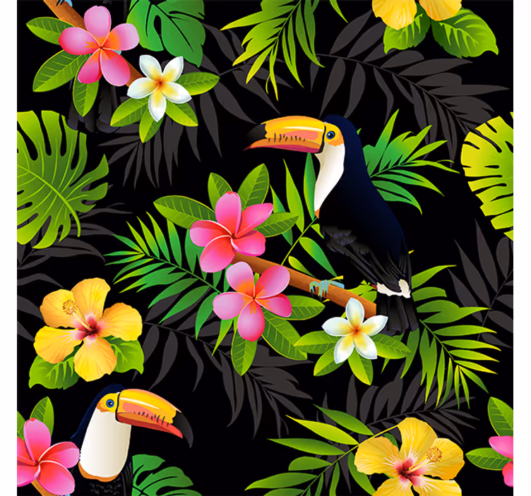 Jungle wall mural jungle plant furniture vinyl - TenStickers