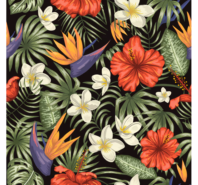 Jungle wall mural tropical jungle plants design - TenStickers