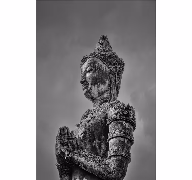 Buddha mural gray buddha art - TenStickers