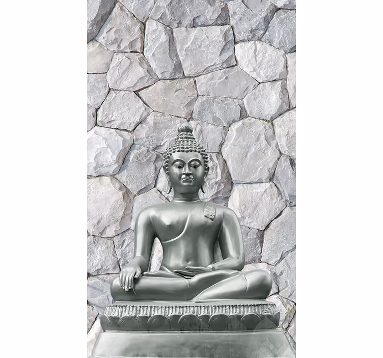 Buddha mural stone effect design - TenStickers
