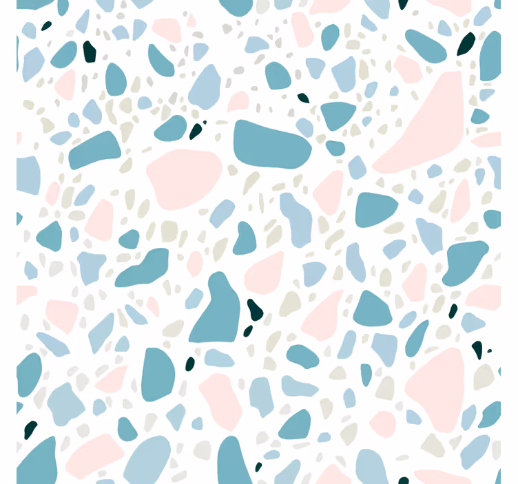 Bathroom mural with terrazzo tile design - TenStickers